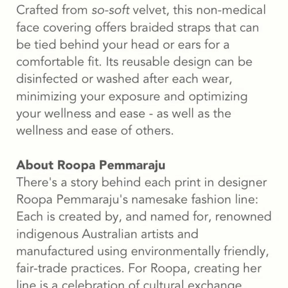 Roopa Pemmaraju Velvet Tie-Back Reusable Face Mask Anthropologie